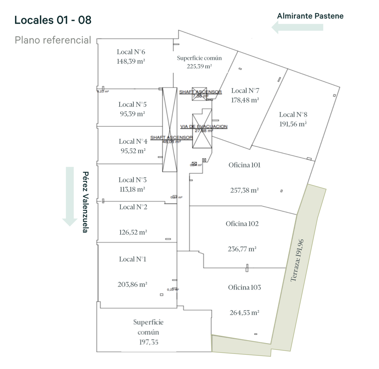 locales plano ARRIENDO LOCALES | ALMIRANTE PASTENE, PROVIDENCIA